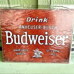 NEW Budweiser Beer Metal Sign